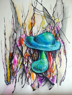 Cliff-Schinkel-1989-Misc-Mushroom-Ink-Sketch