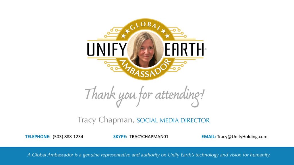 Unify Earth Ambassador Presentation